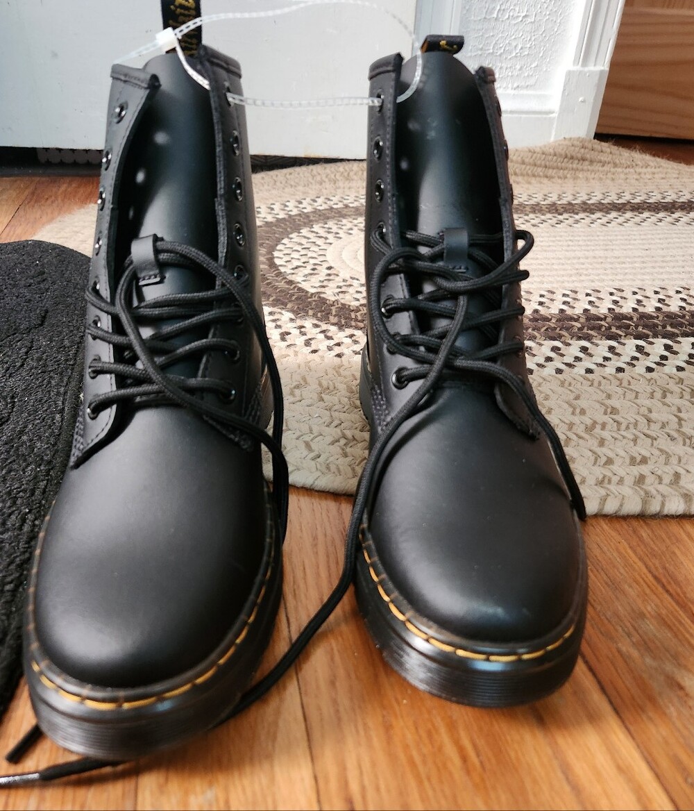 Dr. Martens Black Lace-Up Zavala Boots with Pink & Green Floral Print - Picture 2 of 10